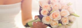 Bride holding flowers